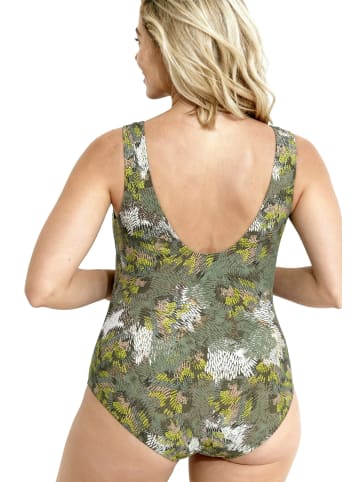 Ulla Popken Badeanzug in moosgrün