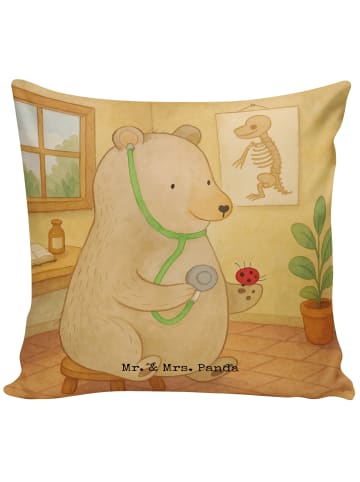 Mr. & Mrs. Panda Dekokissen Bär Arzt Design ohne Spruch in Weiß