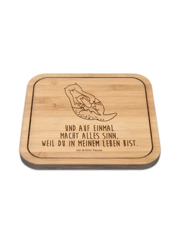 Mr. & Mrs. Panda Untersetzer Kork Otter Kind mit Spruch in Transparent