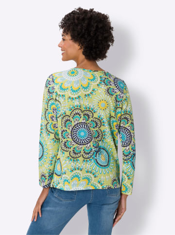Sieh an! Langarm-Shirt in pistazie-türkis-bedruckt