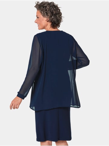 GOLDNER Kleid mit Jacke in mitternachtsblau