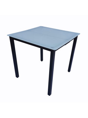VCM Aluminium Glas Gartentisch Balkontisch 80x80 cm in Mattglas