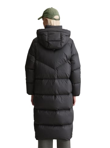 Marc O'Polo DENIM Daunen-Puffermantel mit Kapuze relaxed in Schwarz