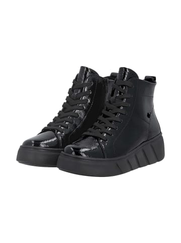 rieker Sneaker Montante aus Leder Crashlack Schwarz