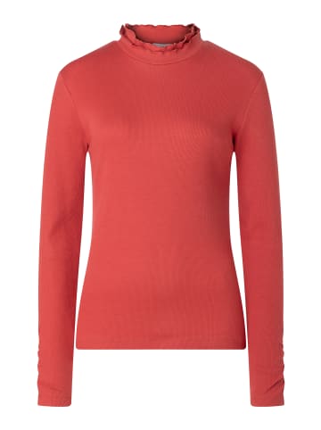 More & More schmales, feminines Rippenshirt in samba orange