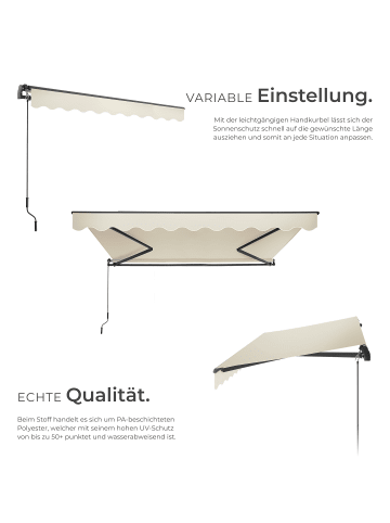 tectake Gelenkarmmarkise Ornella mit Wandhalterung