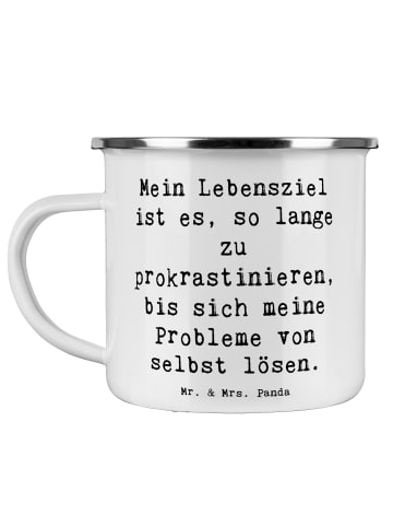 Mr. & Mrs. Panda Kaffeebecher Spruch Lebensziele Prokrastination... in Weiß