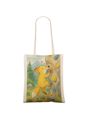 Mr. & Mrs. Panda Schultertasche Fuchs Bouldern Design ohne Spruch in Weiß