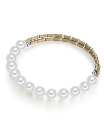 Lulu & Jane Armband Muschelkernperle weiß in weiß
