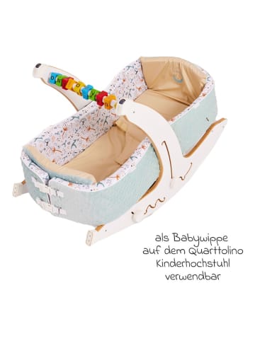 QuarttoLino 4 in 1 Babynest für Hochstuhl in blau,weiss