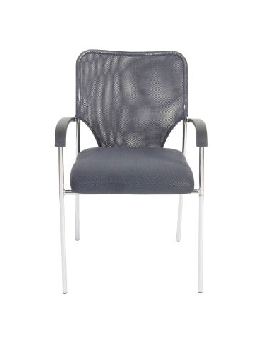 MCW Besucherstuhl Tucson stapelbar, 4x Stuhl, Sitz grau, Rückenfläche grau