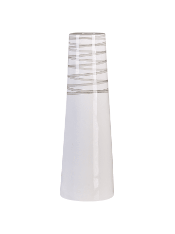 Beliani Dekovase TARRAGONA in Weiß/Grau - (W) 19 x (H) 57 x (L) 19 cm