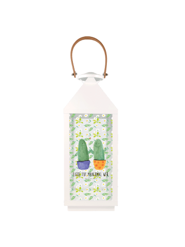 Mr. & Mrs. Panda Deko Laterne Kaktus Liebe mit Spruch in Transparent