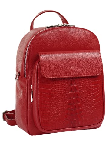 Cluty Rucksack echt Leder in rot