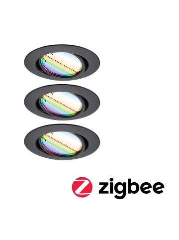paulmann EBL Set Base Zigbee Coin RGBW schwenkbar 3x420lm Schwarz matt