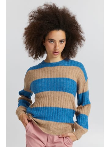 ICHI Strickpullover IHKAMARA LS STRIPE 20116693  Gestreifter Strickpullover in Blau