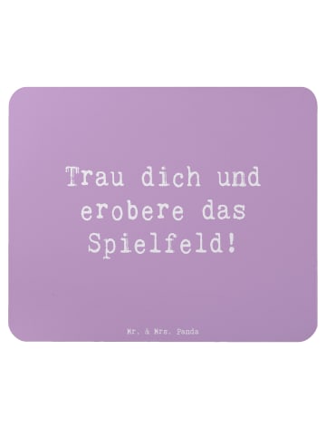 Mr. & Mrs. Panda Mauspad Spruch Neue Sportart Mut mit Spruch in Lavendeltraum