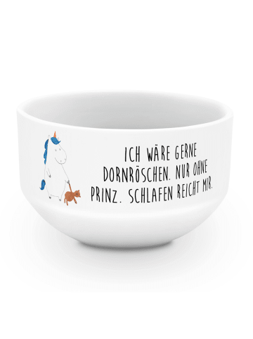 Mr. & Mrs. Panda schale Einhorn Teddy mit Spruch in Weiß