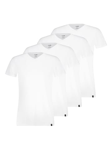Puma 4er Pack V-Neck T-Shirts in Weiß