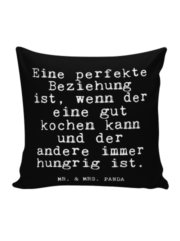 Mr. & Mrs. Panda Couch Kissen Eine perfekte Beziehung ist,... mi... in Schwarz