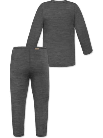 Normani Outdoor Sports Baby Merino Set Wollpullover und Unterhose in Anthrazit