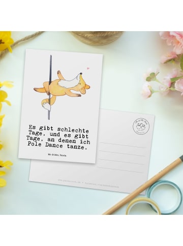 Mr. & Mrs. Panda Postkarte Fuchs PoledanZeichen mit Spruch in Weiß