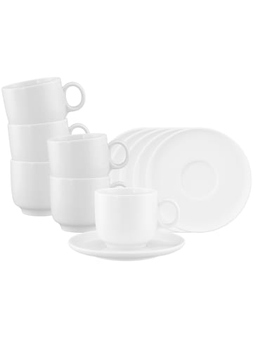 Seltmann Weiden 6er Set Cappuccinotassen mit Untertassen Sento Home 300 ml in weiß