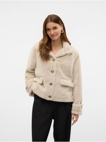 Vero Moda Kunstfell Jacke in Oatmeal