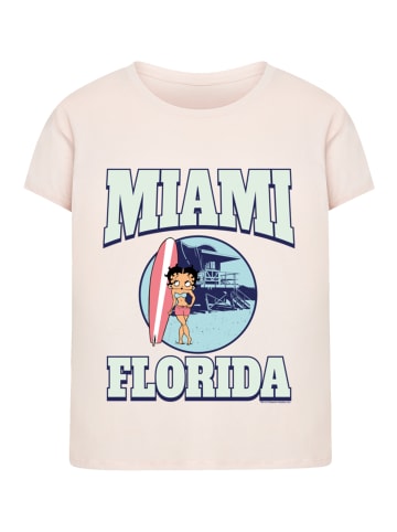 F4NT4STIC Box Tee Betty Boop Miami Florida Surf Scene in pink