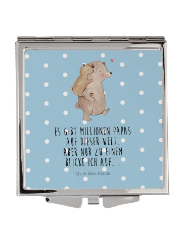 Mr. & Mrs. Panda Handspiegel Papa Bär mit Spruch in Blau Pastell
