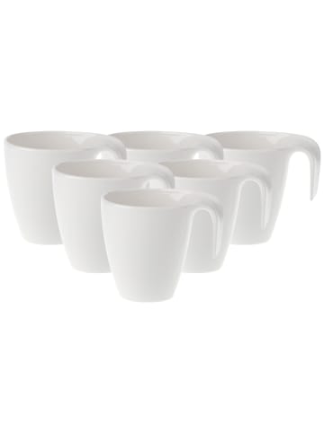Villeroy & Boch 6er Set Kaffeebecher Flow in Weiß 280 ml in weiß