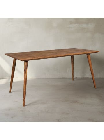 KADIMA DESIGN Massivholz Esstisch im Retro Landhausstil, handgefertigt, Sheesham-Holz