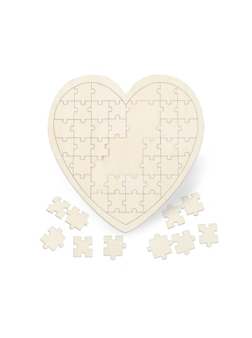 relaxdays 10x Herzpuzzle in Natur