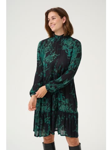 Kaffe Kleid KArikka Loose fit in Black/Green Painted Flower