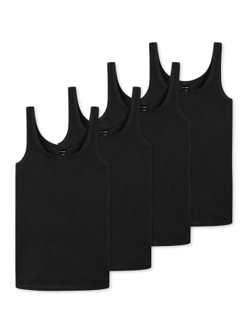 Schiesser Unterhemd / Top Teens Girls 95/5 Organic Cotton in Schwarz