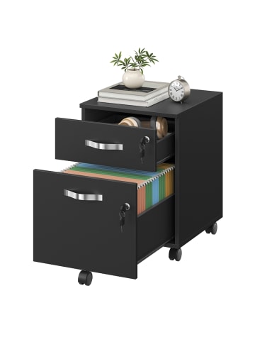 VASAGLE Aktenschrank Custos in Schwarz - (B)43.8 x (H)54.4 x (T)40 cm