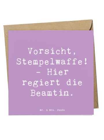 Mr. & Mrs. Panda Einladungskarte Spruch Beamtin Stempelwaffe mit... in Lavendeltraum