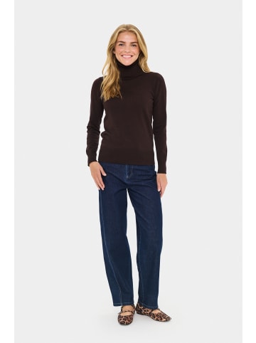 SAINT TROPEZ Rollkragen J2046, Classic fit in Chocolate Plum