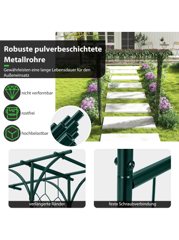 COSTWAY Rosenbogen 205x52x205cm in Grün