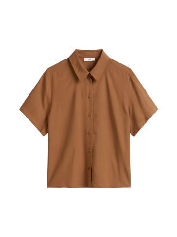 Marc O'Polo DENIM Kurzarm-Bluse relaxed in Melted Chocolate