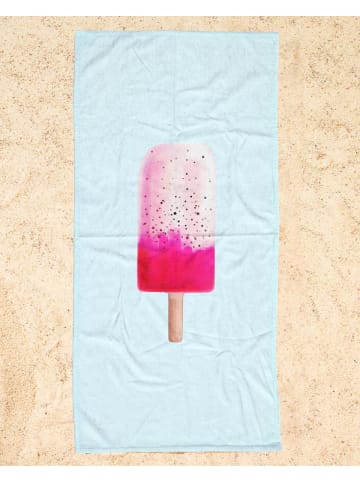 Juniqe Strandtuch "Dragonfruit Popsicle" in Blau & Rosa