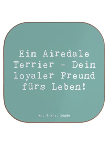 Mr. & Mrs. Panda unterleger Spruch Airedale Terrier mit Spruch in Meeresbrise