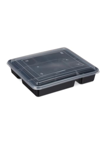 relaxdays 10x Meal Prep Boxen in Schwarz/ Transparent