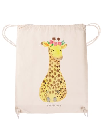 Mr. & Mrs. Panda Sportbeutel Giraffe Blumenkranz ohne Spruch in Creme