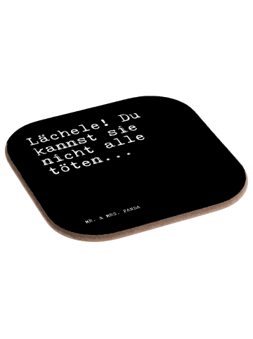 Mr. & Mrs. Panda Untersetzer Lächele! Du kannst sie... mit Spruch in Schwarz