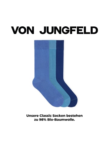 von Jungfeld Classic Socken-Set Signature Innenbund in Aqua