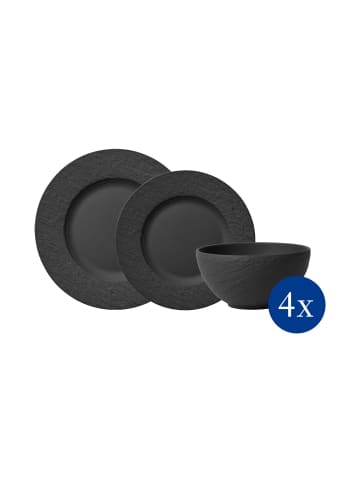 Villeroy & Boch Teller-Set Manufacture Rock in schwarz