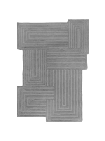 KADIMA DESIGN Wollteppich Zen Shaped Geometrisch, Wohnzimmer in Grau