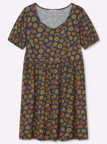 sheego Jersey-Kleid in tiefblau-ozean-bedruckt