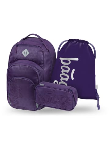 BAAGL 3-tlg. Set: Schulrucksack Coolmate in Blau Plum
